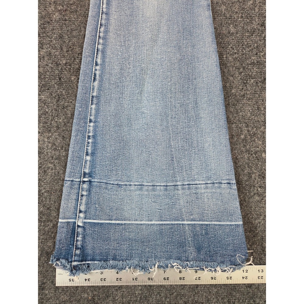 Judy Blue Flare Jeans Womens 9/29 Light Wash Raw Hem High Rise Bell Bottom - Picture 6 of 7